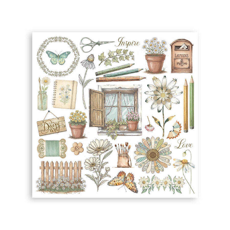 Rub on kit Daisy Art 6 pagine