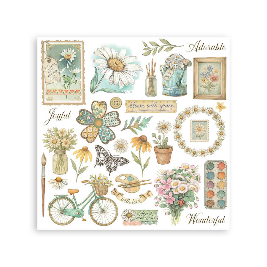 Rub on kit Daisy Art 6 pagine