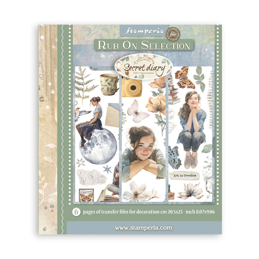 Rub on selection cm 20,5 x 23  Secret Diary 6 pagine