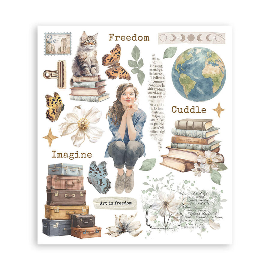 Rub on selection cm 20,5 x 23  Secret Diary 6 pagine