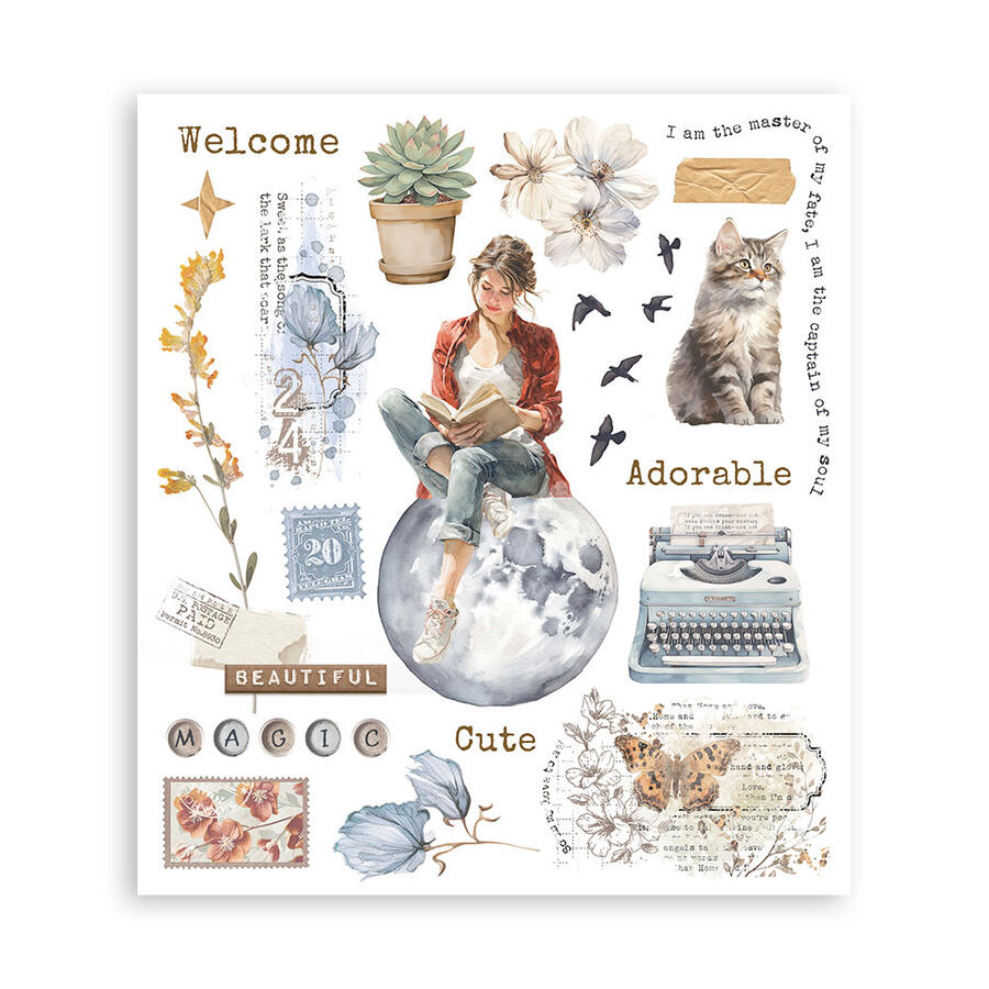 Rub on selection cm 20,5 x 23  Secret Diary 6 pagine