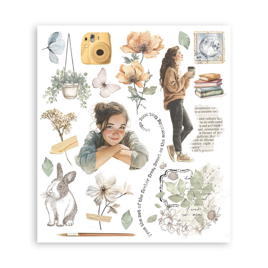 Rub on selection cm 20,5 x 23  Secret Diary 6 pagine