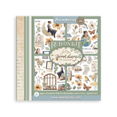 Rub on kit Secret Diary 6 pagine