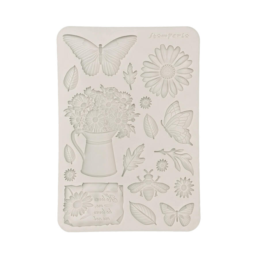 Stampo in silicone A5 Daisy Art Margherite e farfalle