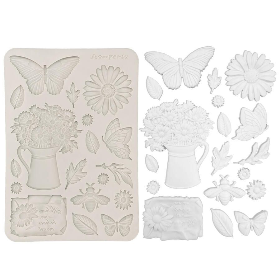 Stampo in silicone A5 Daisy Art Margherite e farfalle