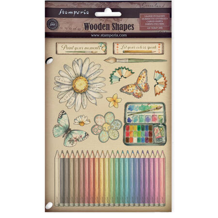 Wooden shape colorato fto A5 Daisy Art