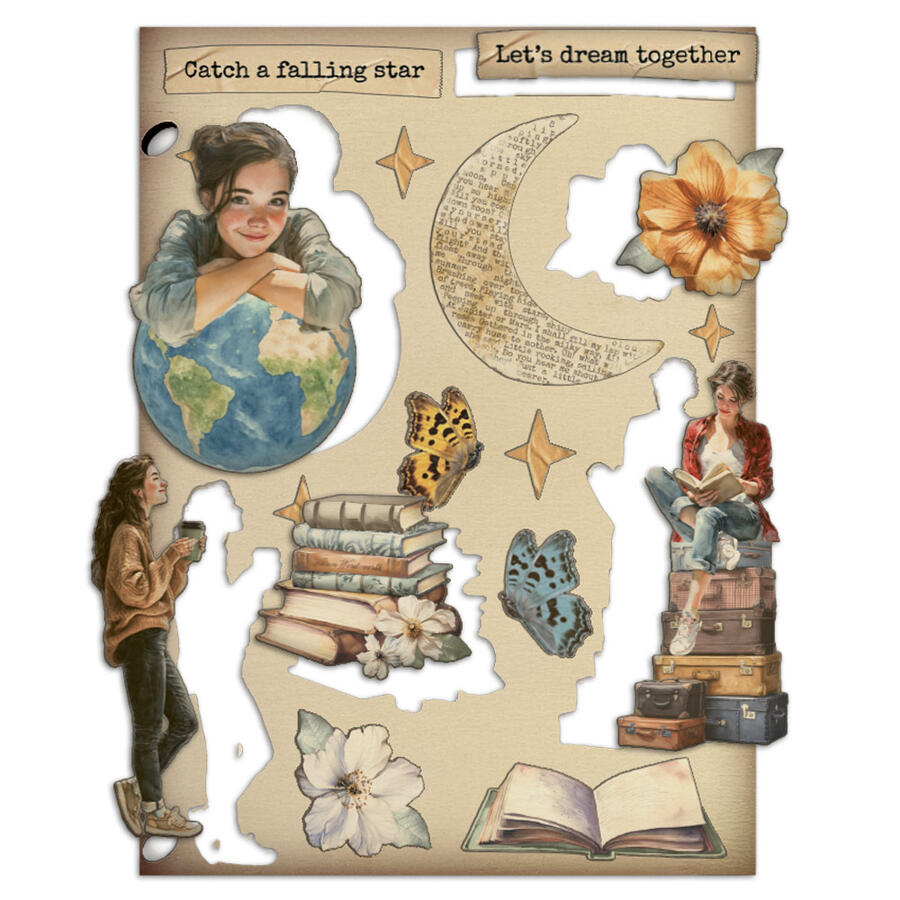 Wooden shape colorato fto A5 Secret Diary