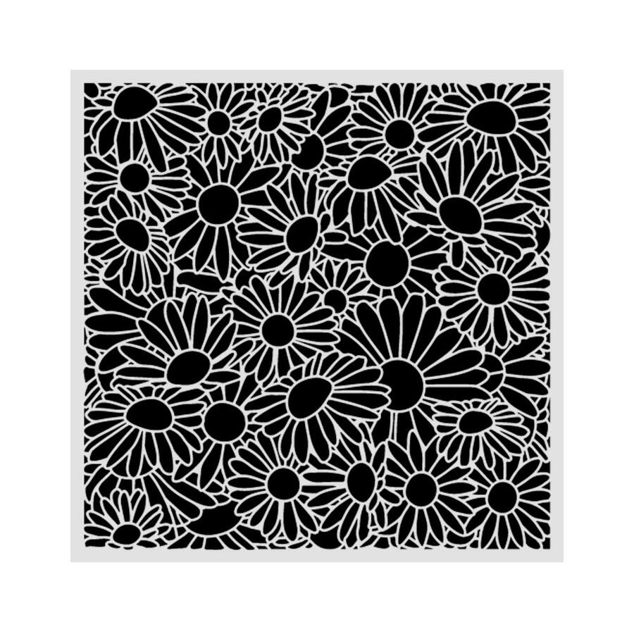 Stencil spesso 18 x 18 cm Daisy Art texture con margherite