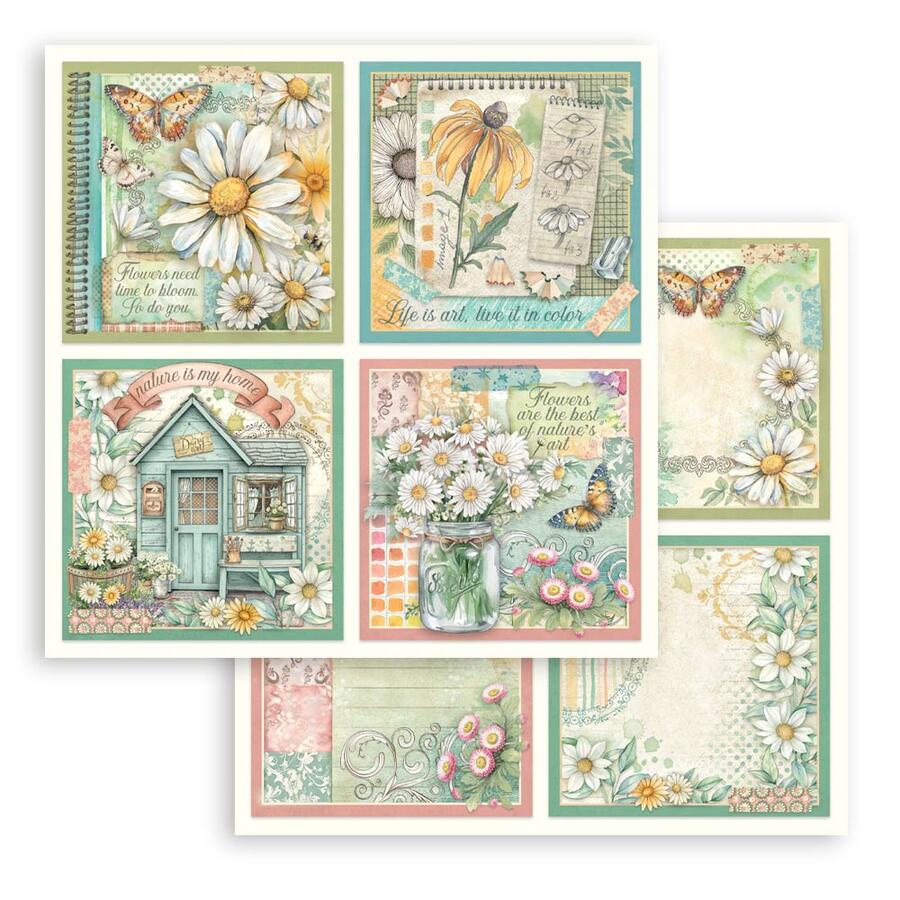 Blocco 10 fogli 30,5 x 30,5 Double Face Daisy Art