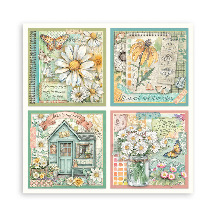 Blocco 10 fogli 30,5 x 30,5 Double Face Daisy Art
