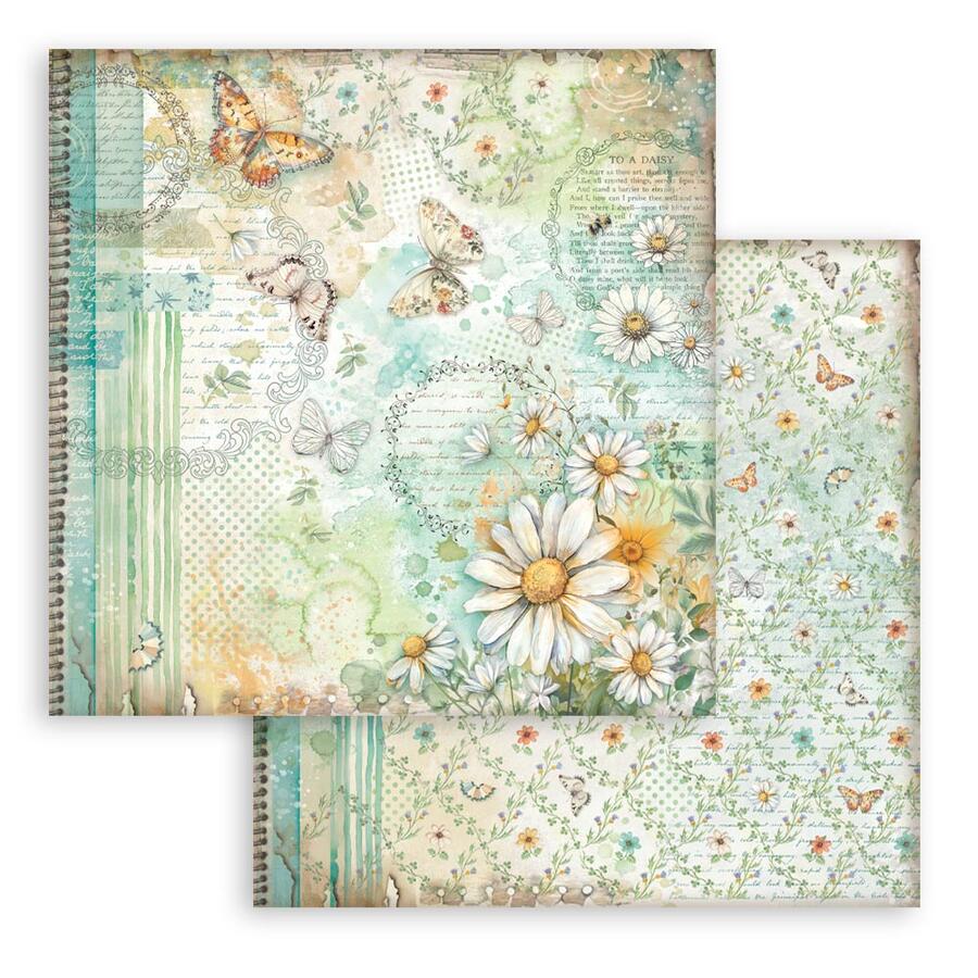 Blocco 10 fogli 20,3 x 20,3 Double Face Daisy Art