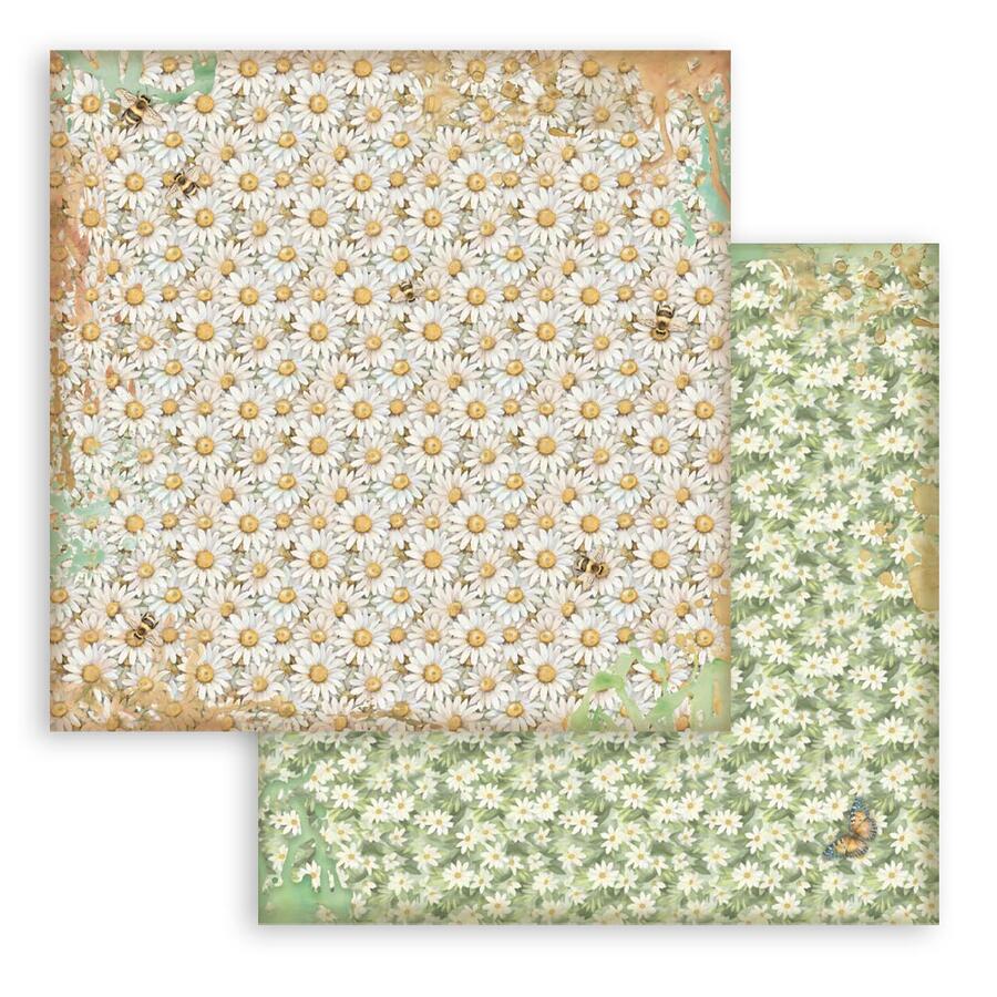 Blocco 10 fogli 20,3 x 20,3 Double Face Backgrounds Daisy Art
