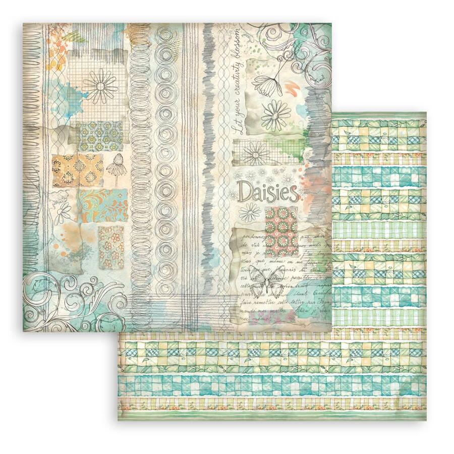Blocco 10 fogli 20,3 x 20,3 Double Face Backgrounds Daisy Art