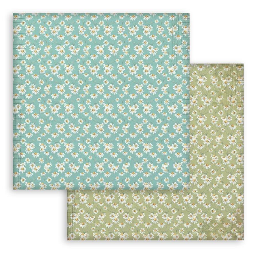 Blocco 10 fogli 20,3 x 20,3 Double Face Backgrounds Daisy Art