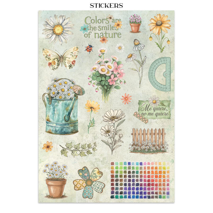 Junk Journal stickers, cut-outs, backgrounds Daisy Art