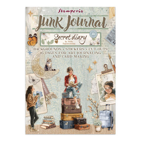 Junk Journal stickers, cut-outs, backgrounds Secret Diary