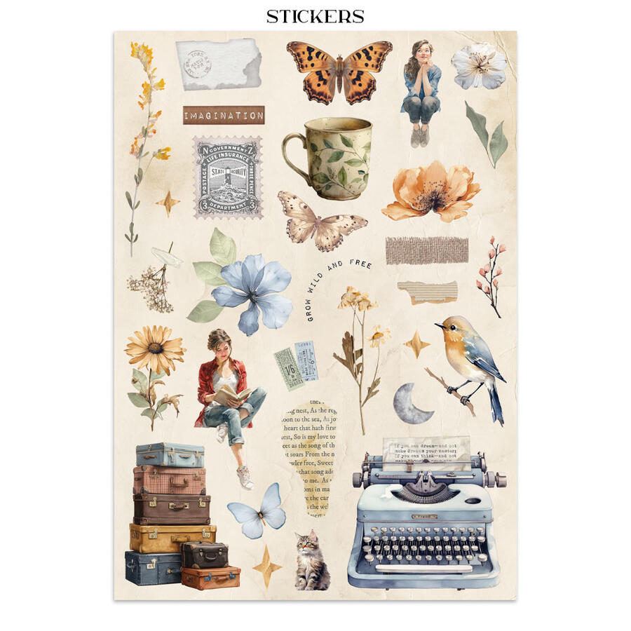 Junk Journal stickers, cut-outs, backgrounds Secret Diary