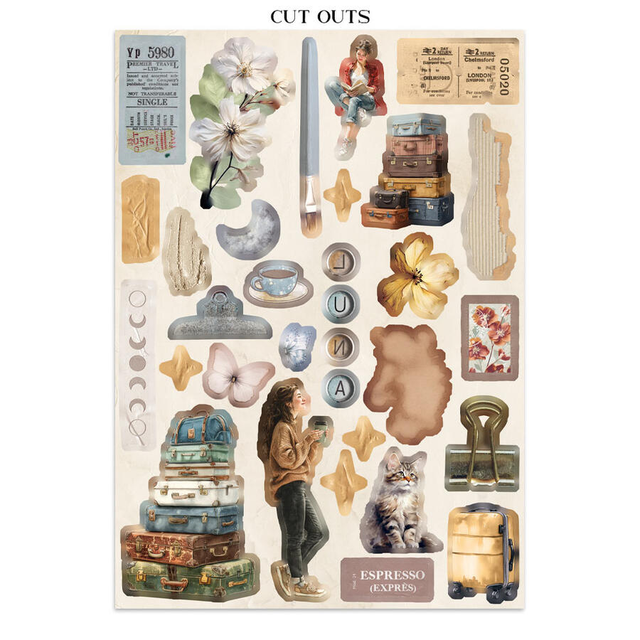 Junk Journal stickers, cut-outs, backgrounds Secret Diary