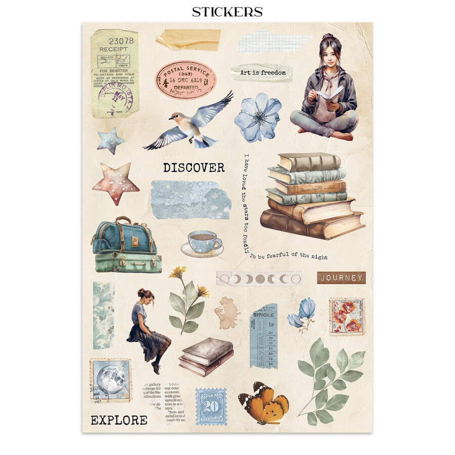 Junk Journal stickers, cut-outs, backgrounds Secret Diary