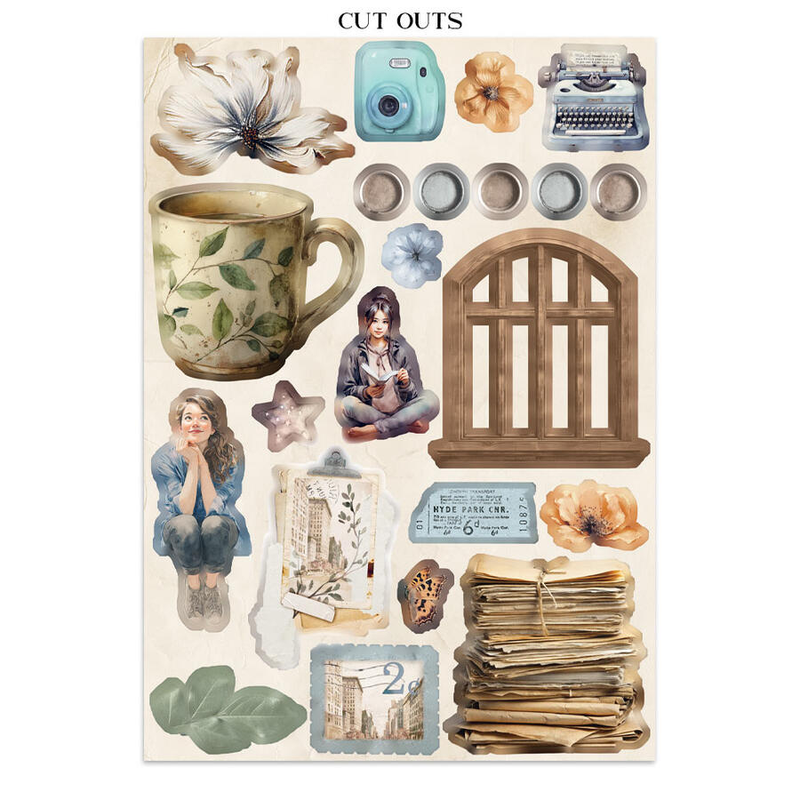 Junk Journal stickers, cut-outs, backgrounds Secret Diary