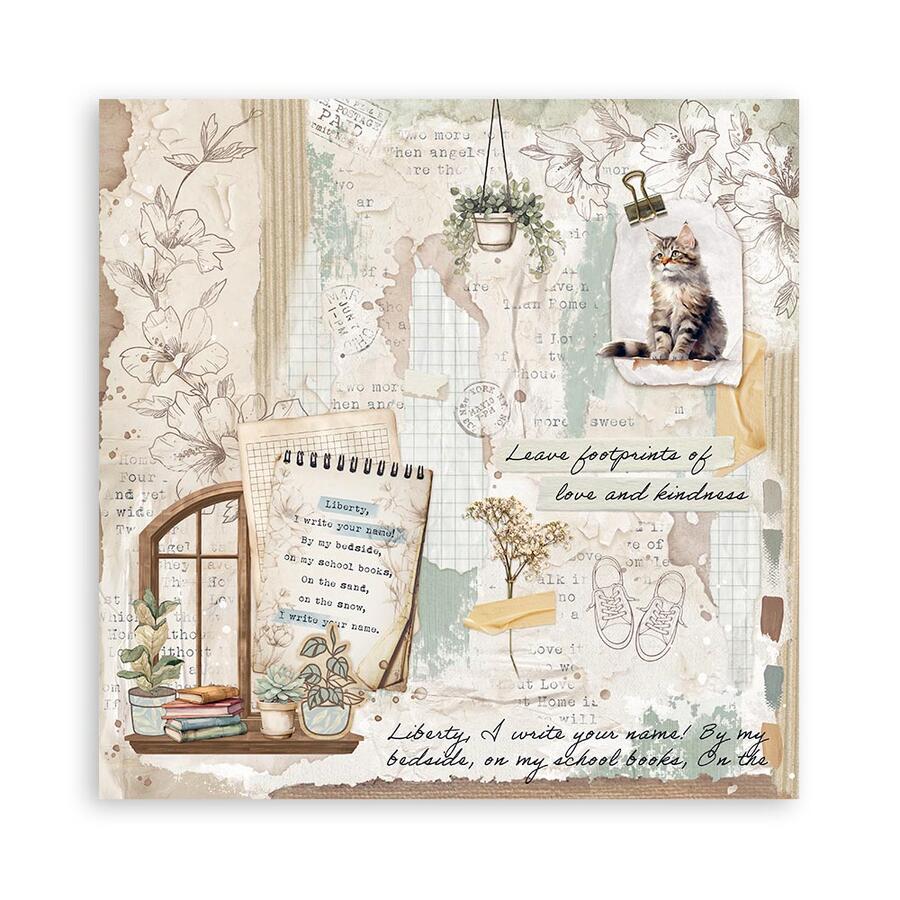 Blocco 10 fogli 20,3 x 20,3 Double Face Secret Diary