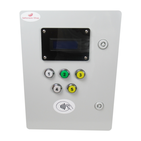 5 DUCHAS – Lector de Tarjetas y Pulseras RFID Recargables + Función Pausa + Electroválvulas 12Vcc