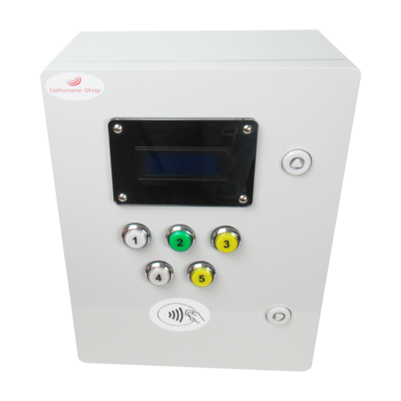 5 DUCHAS – Lector de Tarjetas y Pulseras RFID Recargables + Función Pausa + Electroválvulas 12Vcc