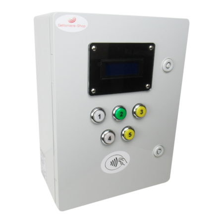 5 DUCHAS – Lector de Tarjetas y Pulseras RFID Recargables + Función Pausa + Electroválvulas 12Vcc