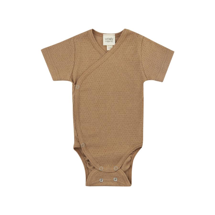 Body Avvolgente Maniche Corte in Cotone Bio Non Tinto – Natural Dark Brown