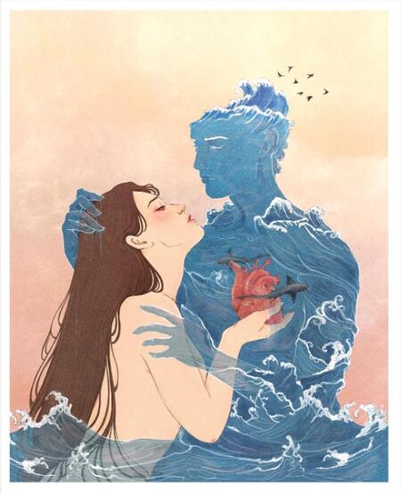 GIULIA ROSA - STAMPA ARTISTICA  30x40 cm: I wish you a kinder sea