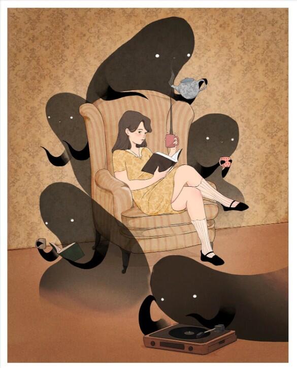 GIULIA ROSA - STAMPA ARTISTICA  30x40 cm: Tea with shadows