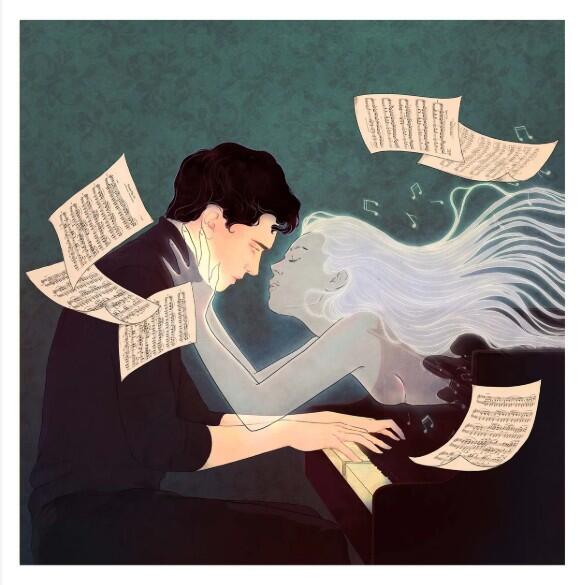 GIULIA ROSA - STAMPA ARTISTICA  30x30 cm: I tell my piano the things I used to tell you