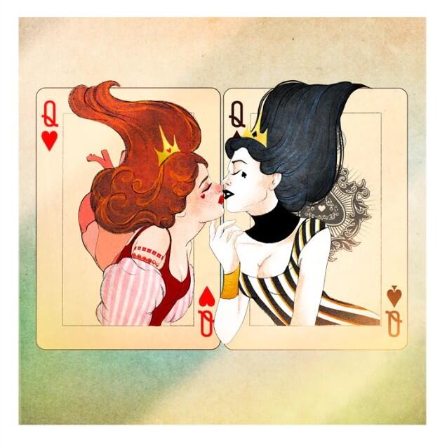 GIULIA ROSA - STAMPA ARTISTICA  30x30 cm: The loving Queens