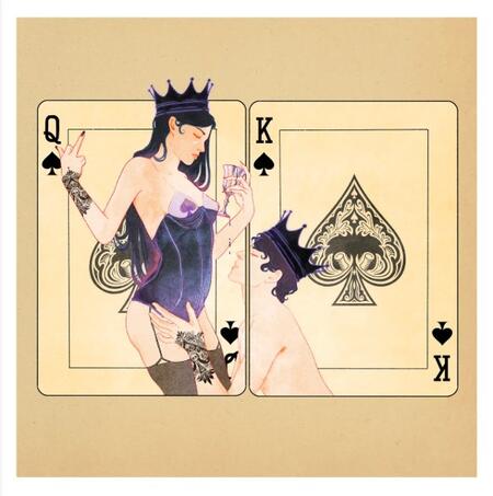GIULIA ROSA - STAMPA ARTISTICA  30x30 cm: Queen and King of Spades