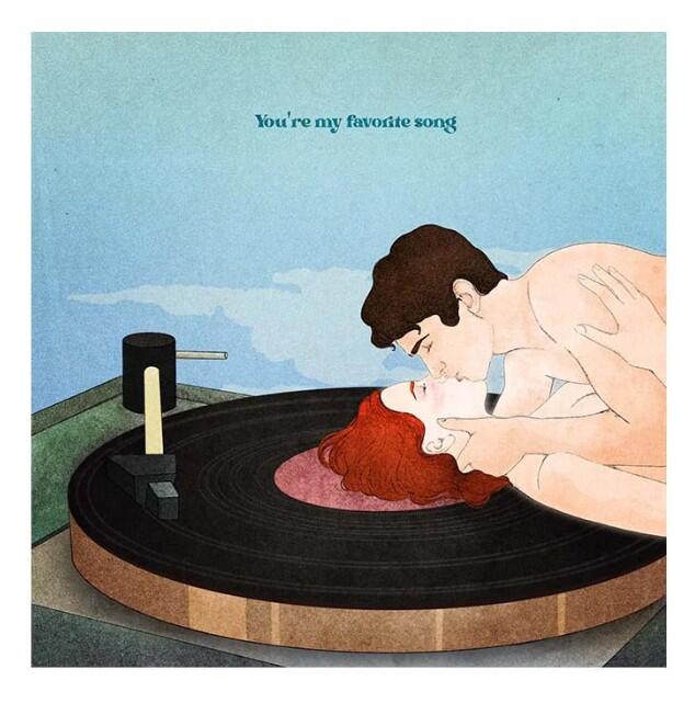 GIULIA ROSA - STAMPA ARTISTICA  30x30 cm: Vinyl Love