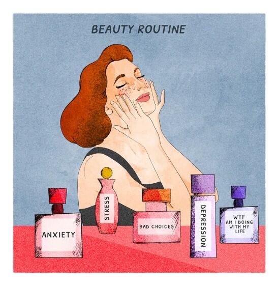 GIULIA ROSA - STAMPA ARTISTICA  30x30 cm: Beauty Routine