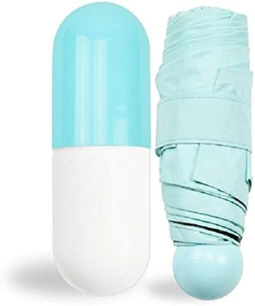 Mini Ombrello Pieghevole con Custodia Colori Assortiti da Viaggio a Capsula