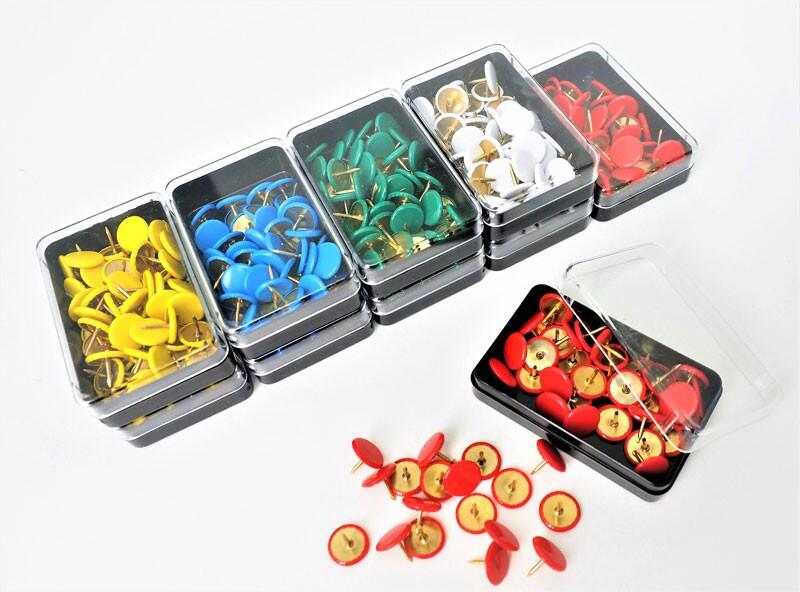 SCATOLA PUNTINE DA DISEGNO COLORATE