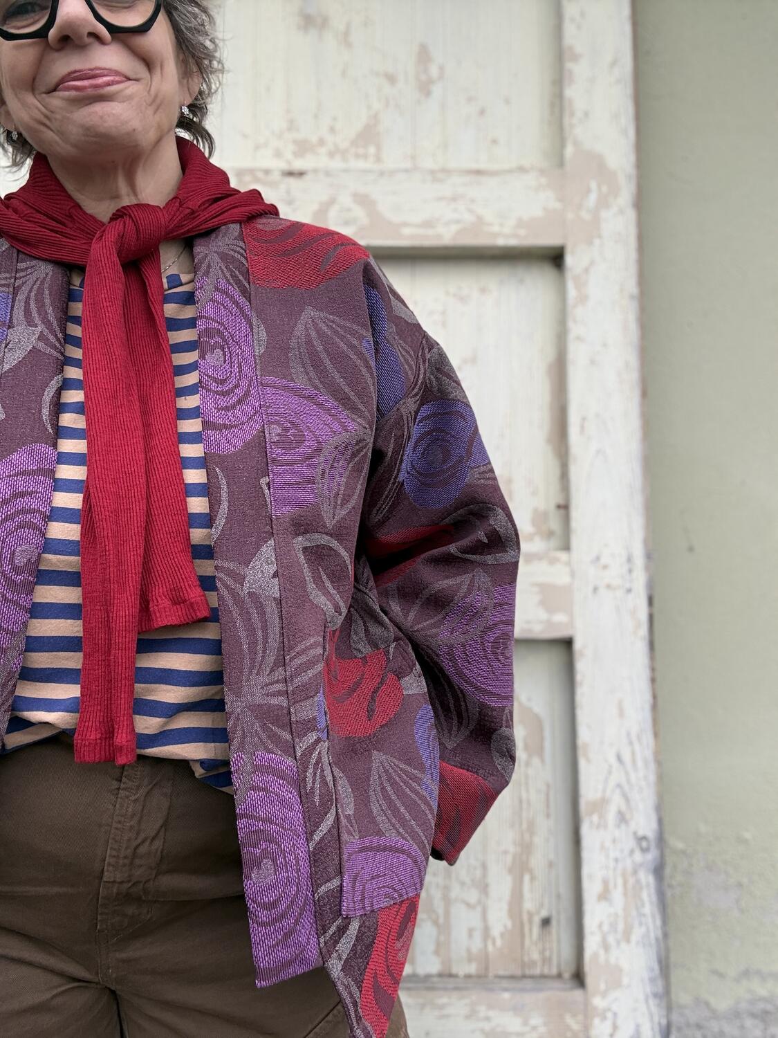 Kimono base marrone/viola