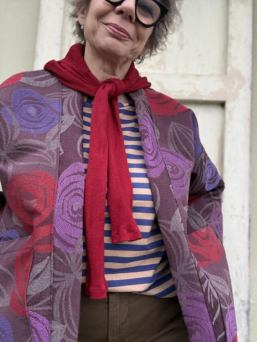 Kimono base marrone/viola