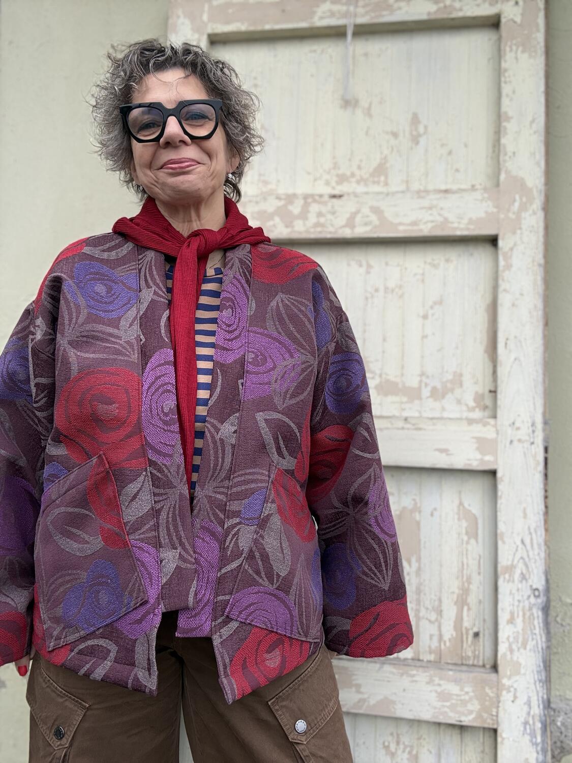 Kimono base marrone/viola