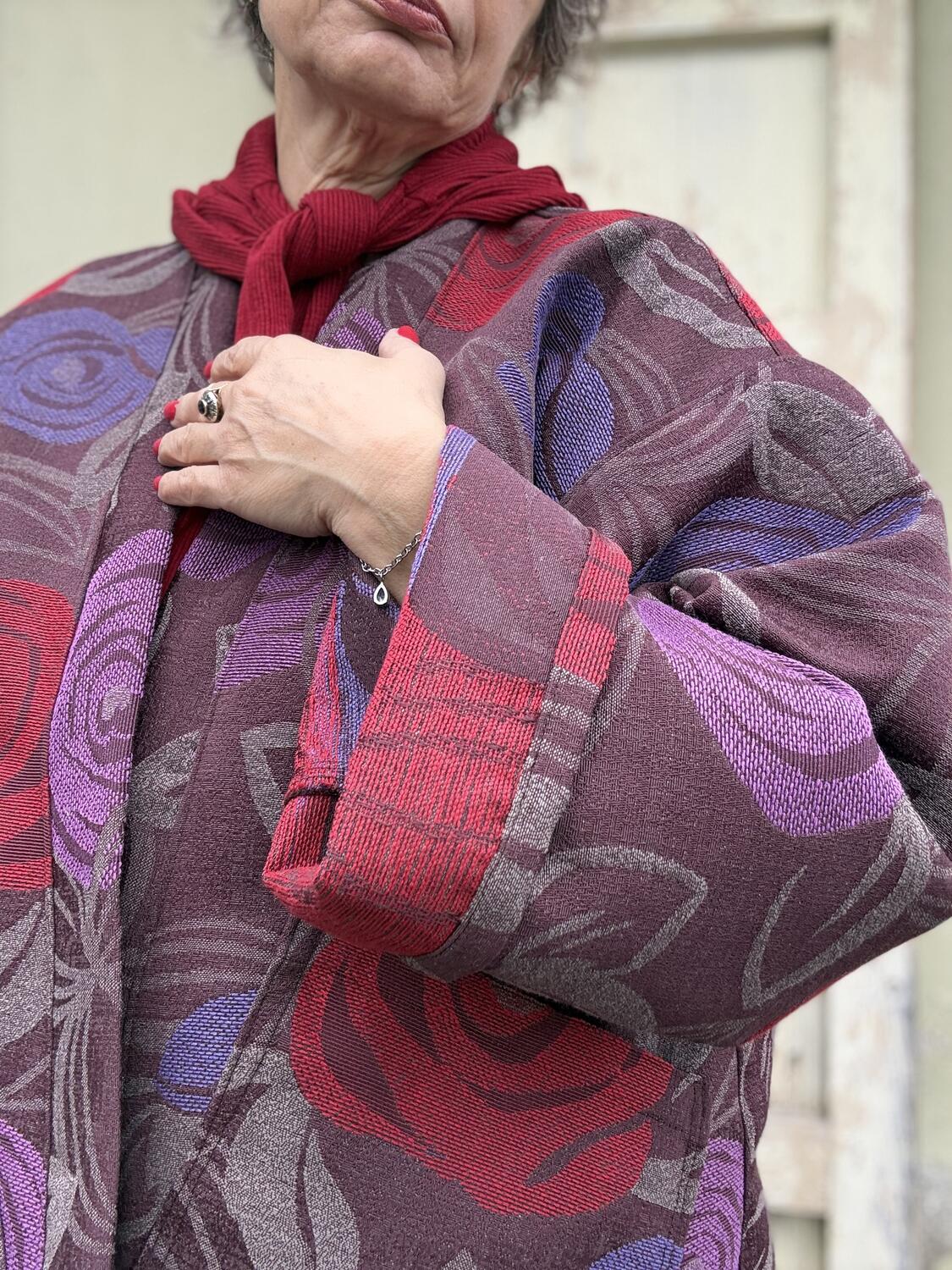 Kimono base marrone/viola