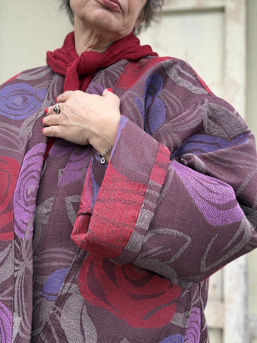 Kimono base marrone/viola