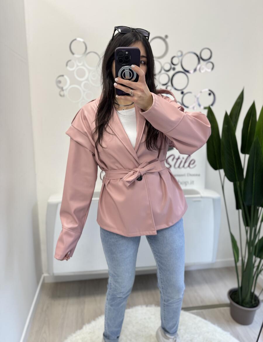 NOVITÀ Giacca eco pelle con cintura