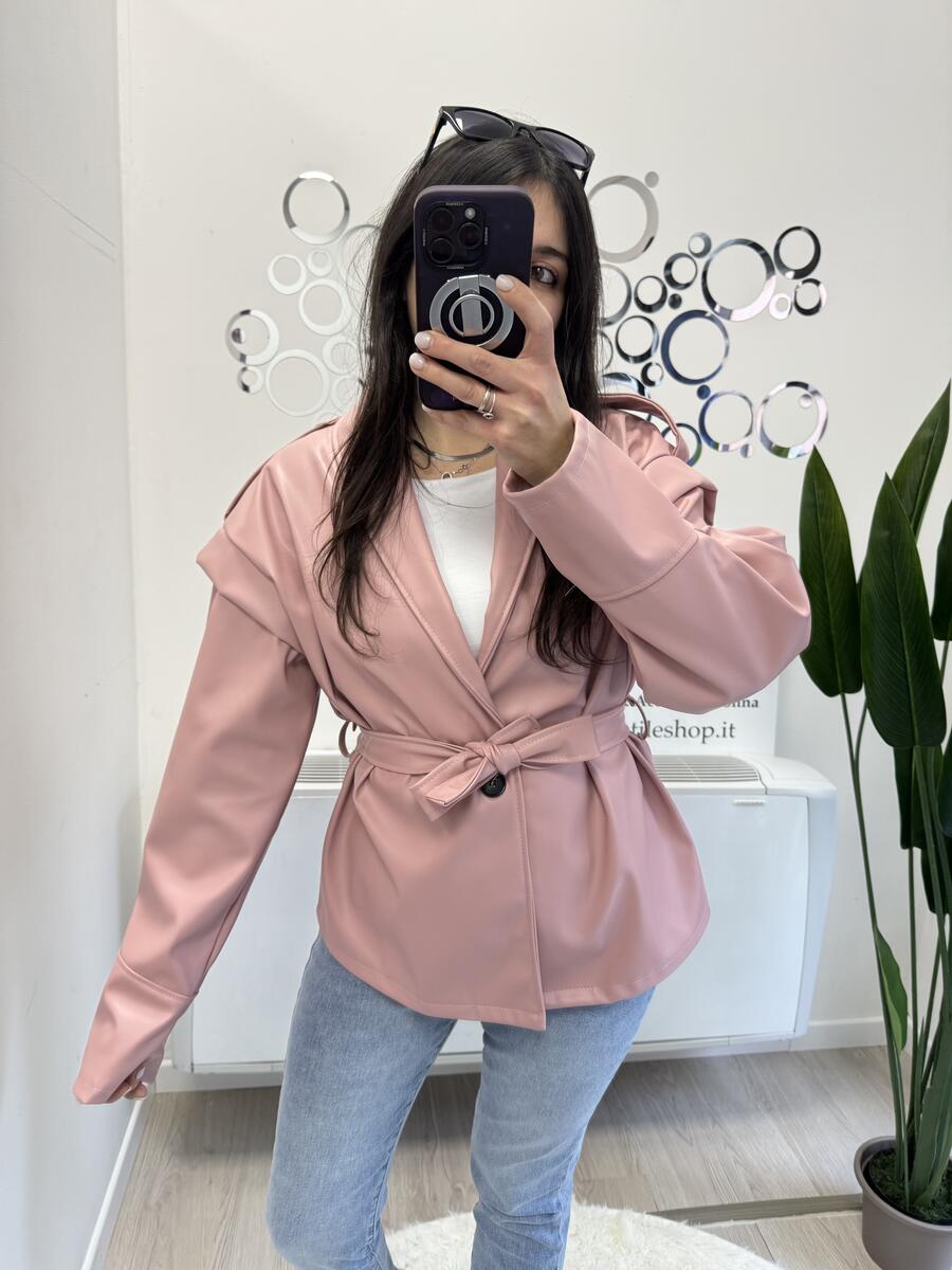 NOVITÀ Giacca eco pelle con cintura