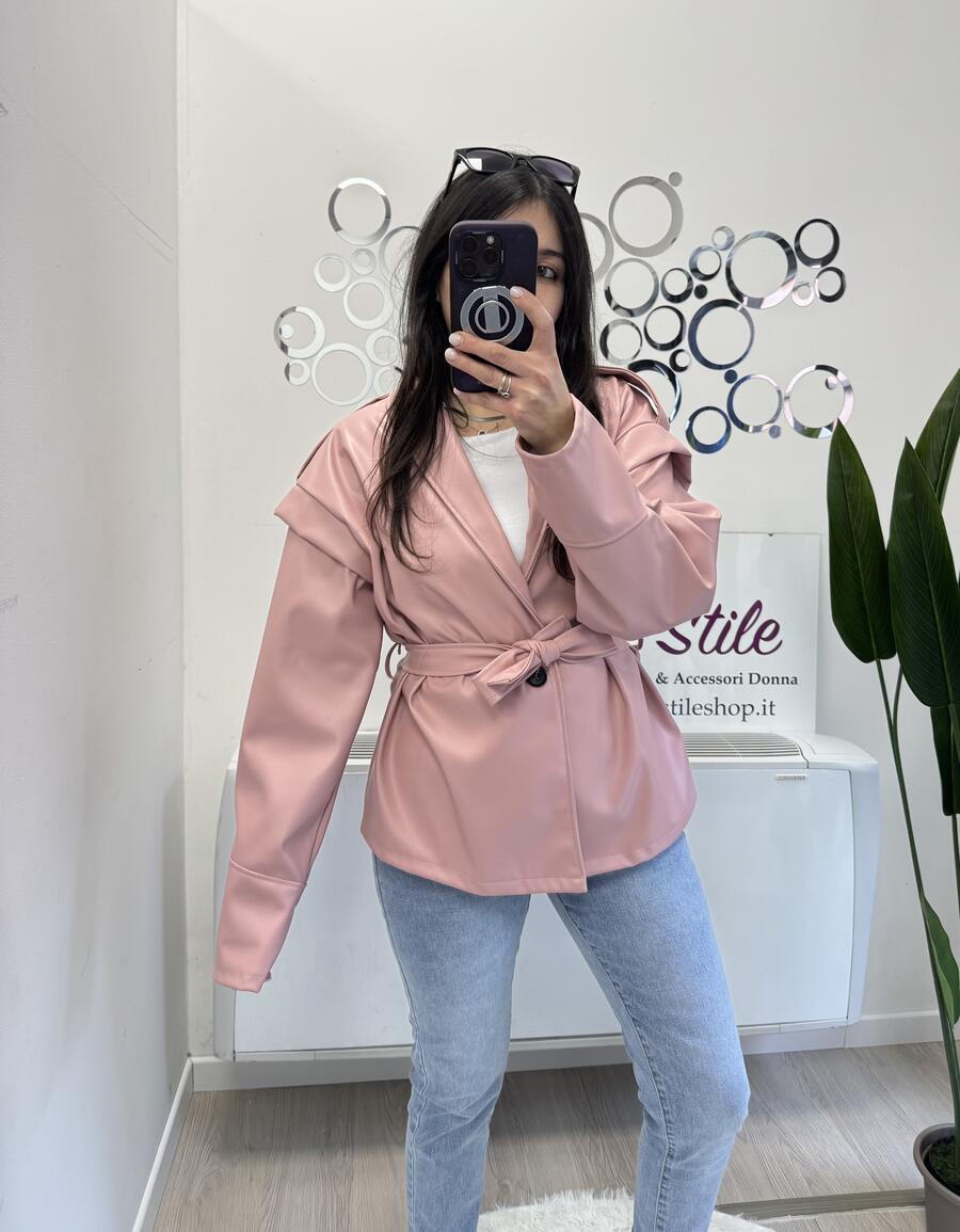 NOVITÀ Giacca eco pelle con cintura