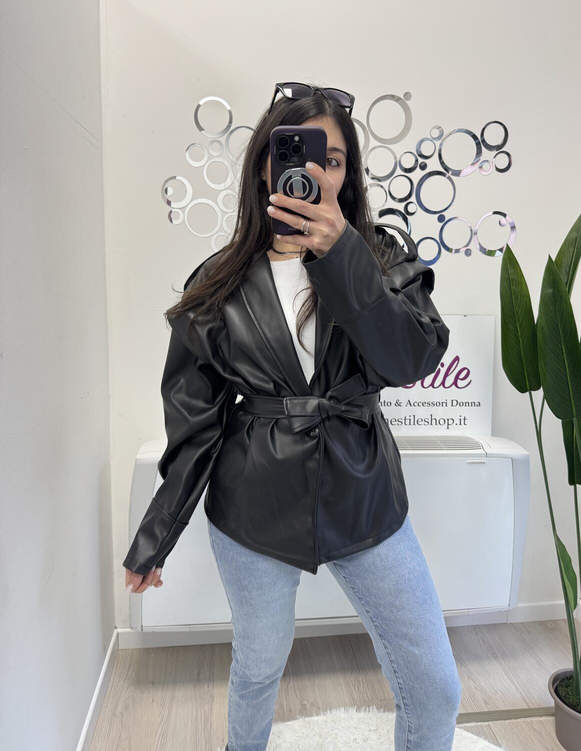 NOVITÀ Giacca eco pelle con cintura