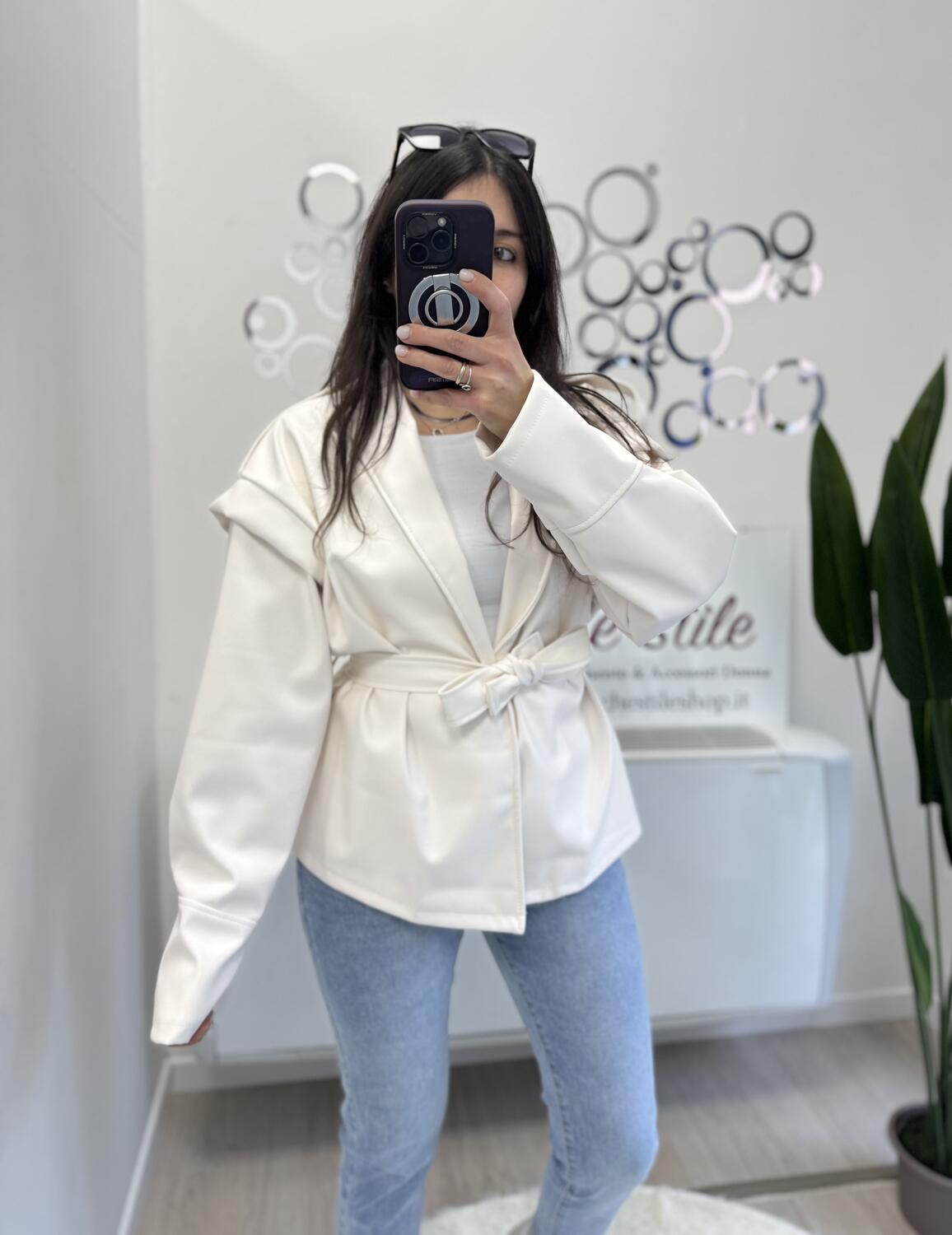 NOVITÀ Giacca eco pelle con cintura