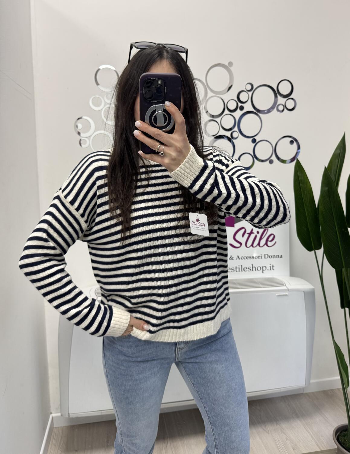 NOVITÀ Pull girocollo a righe