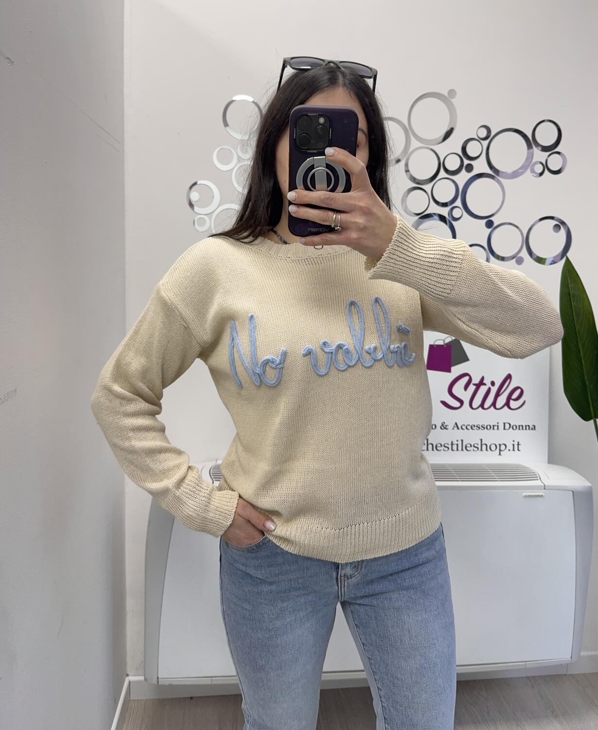 NOVITÀ Pull No vabbé in 100% cotone